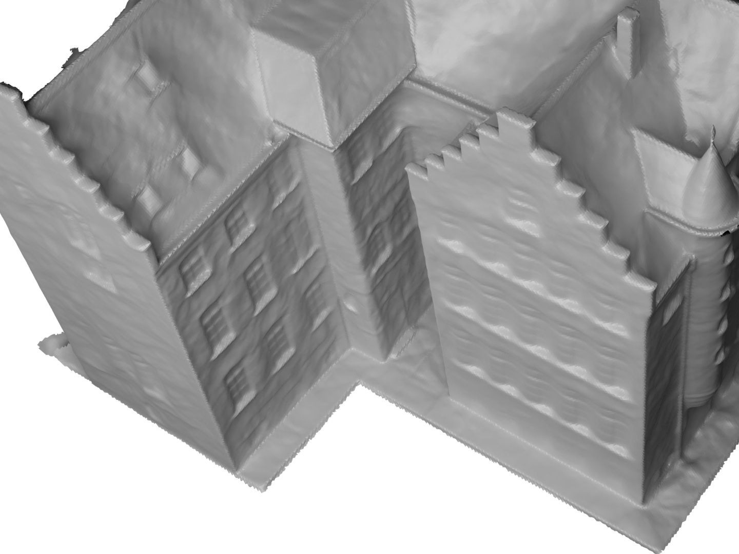Mô hình 3D của nửa trên của tòa nhà