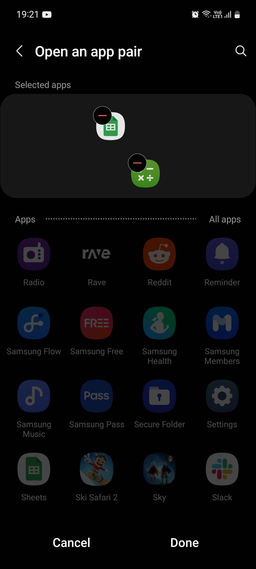 Mở một cặp ứng dụng trong Chế độ và Thói quen trên điện thoại Samsung