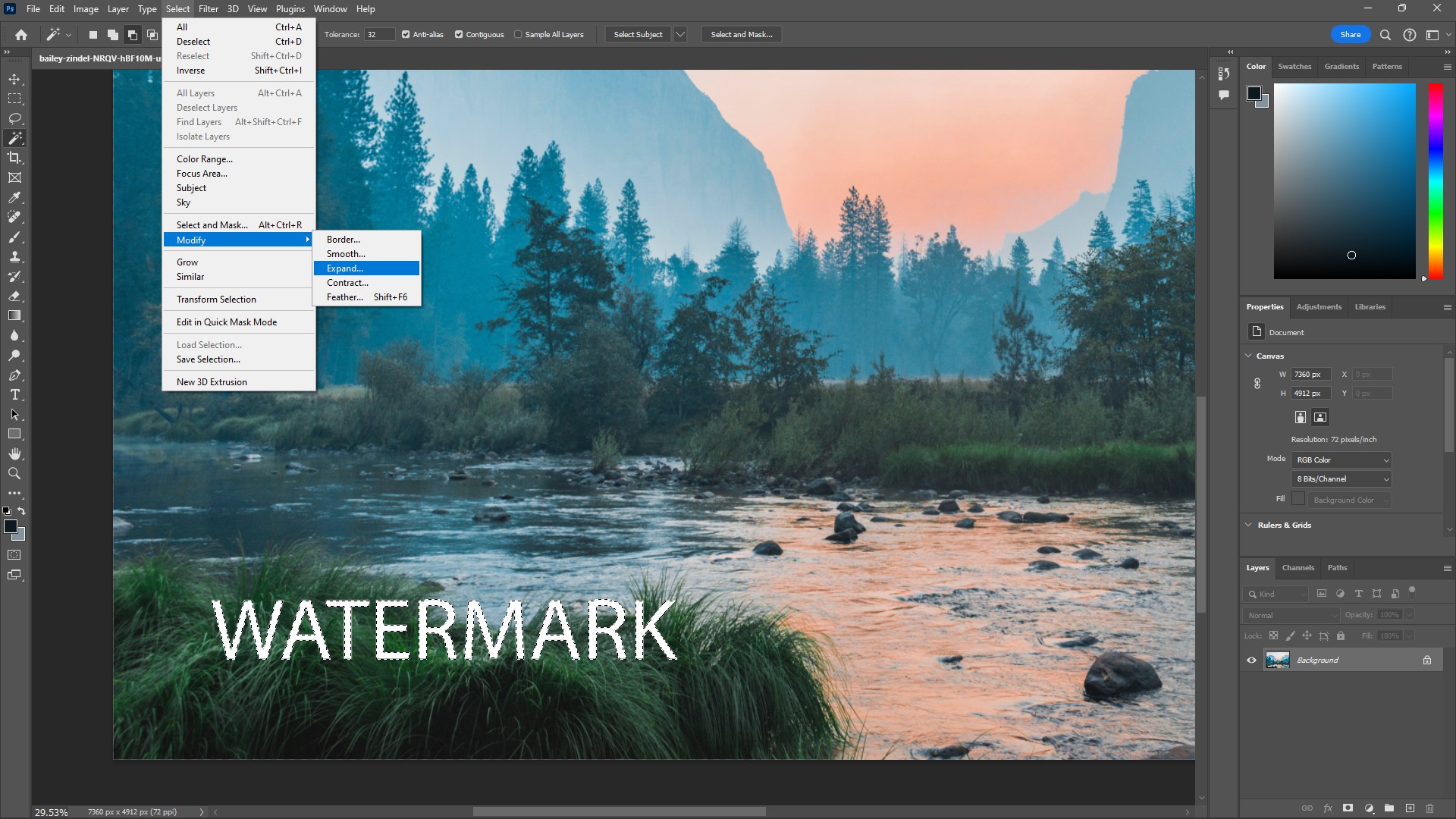 Mở Rộng Vùng Chọn Trong Photoshop