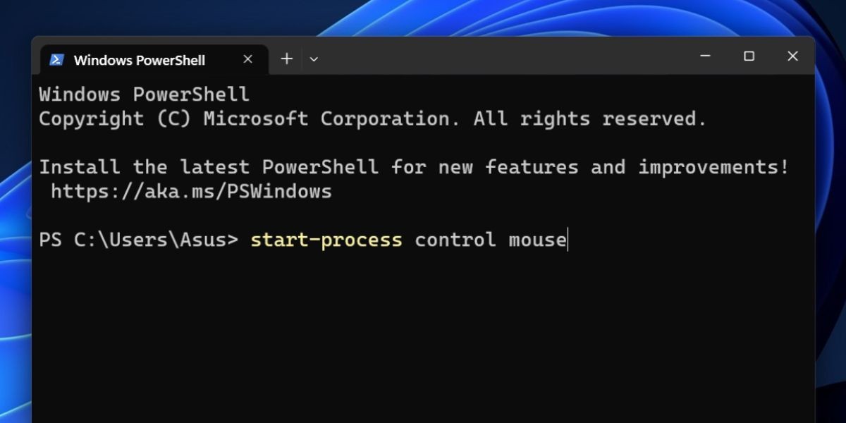 Mở Thuộc Tính Chuột Sử Dụng PowerShell