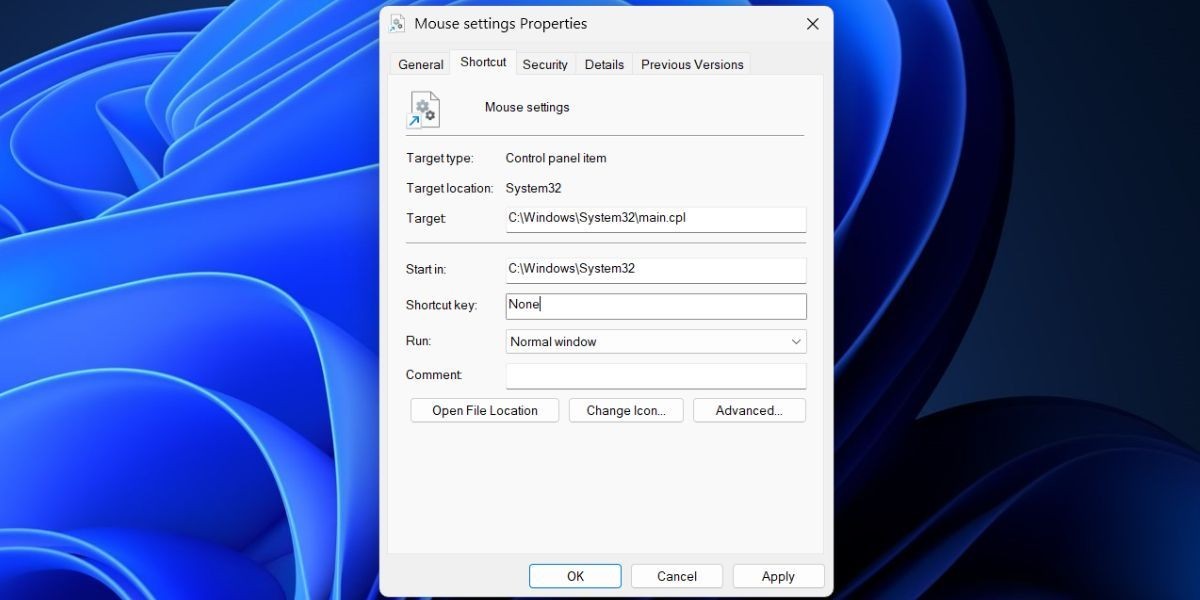 Mở Thuộc Tính Chuột Sử Dụng Shortcut Bàn Phím