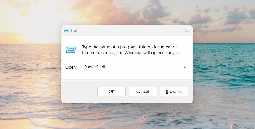 Mở Windows PowerShell qua Lệnh Run