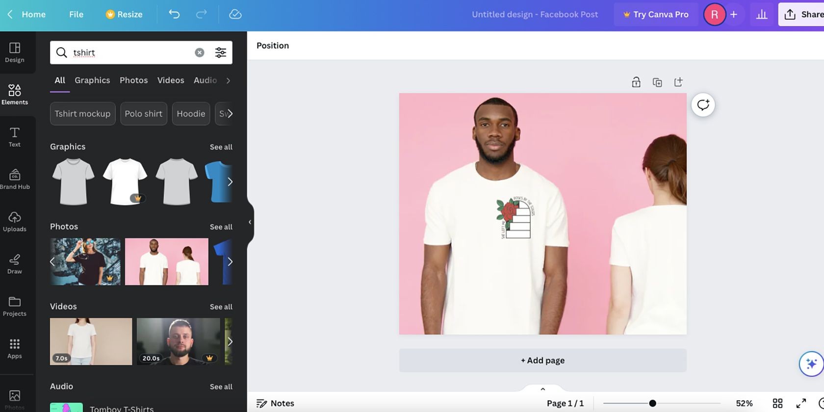 Mockup áo phông trên Canva