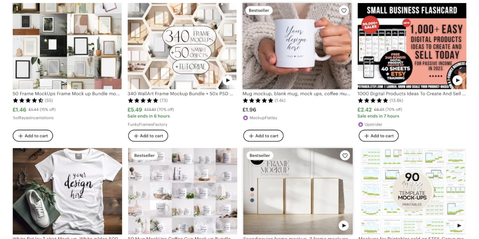 Mockup sản phẩm trên Etsy