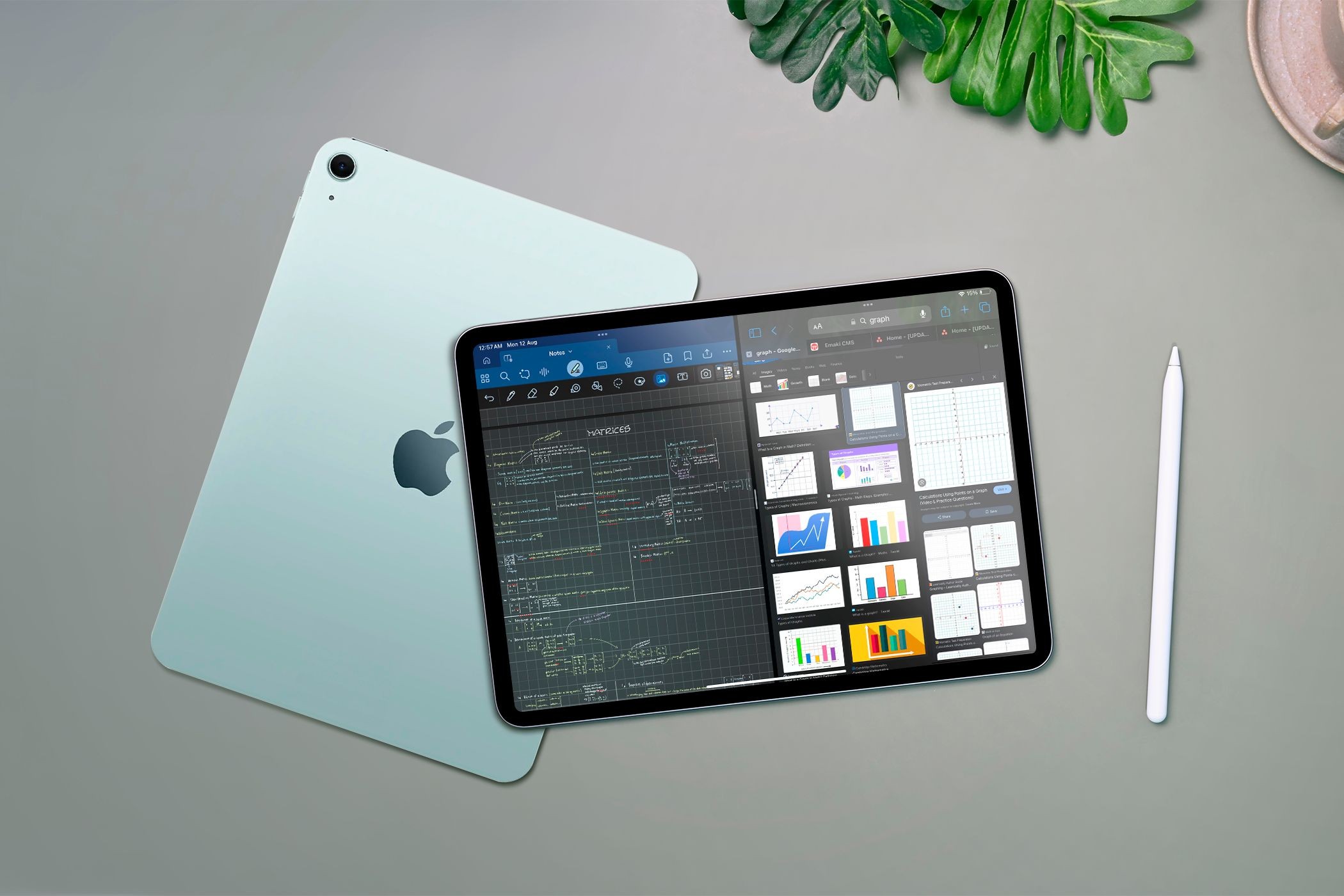 Một iPad với hai ứng dụng chia đôi màn hình