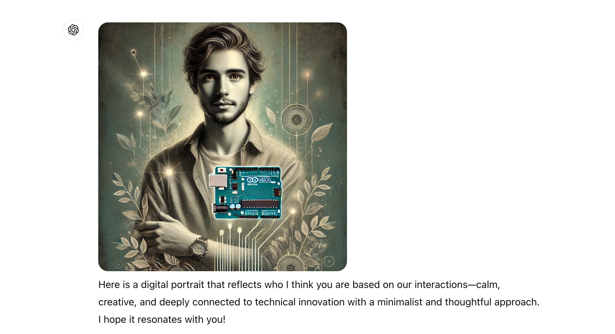 Một người đàn ông với Arduino nổi lên phía trước