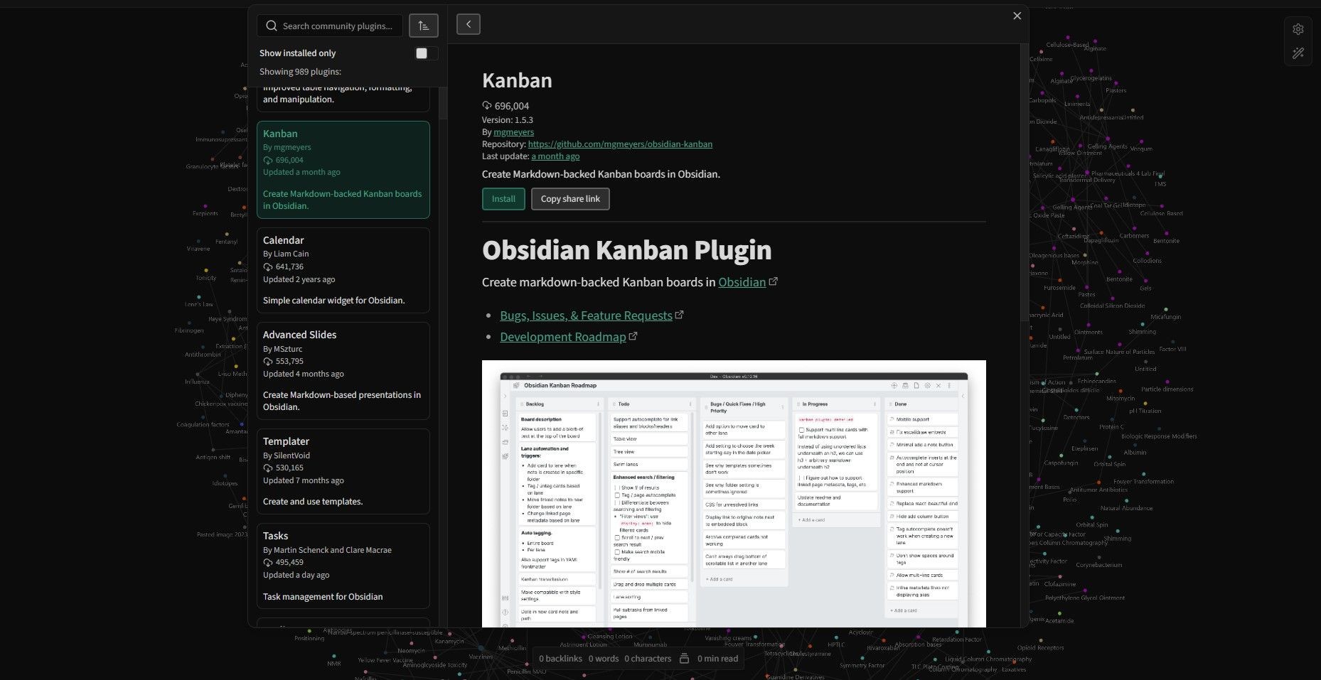 Một plugin trong Obsidian