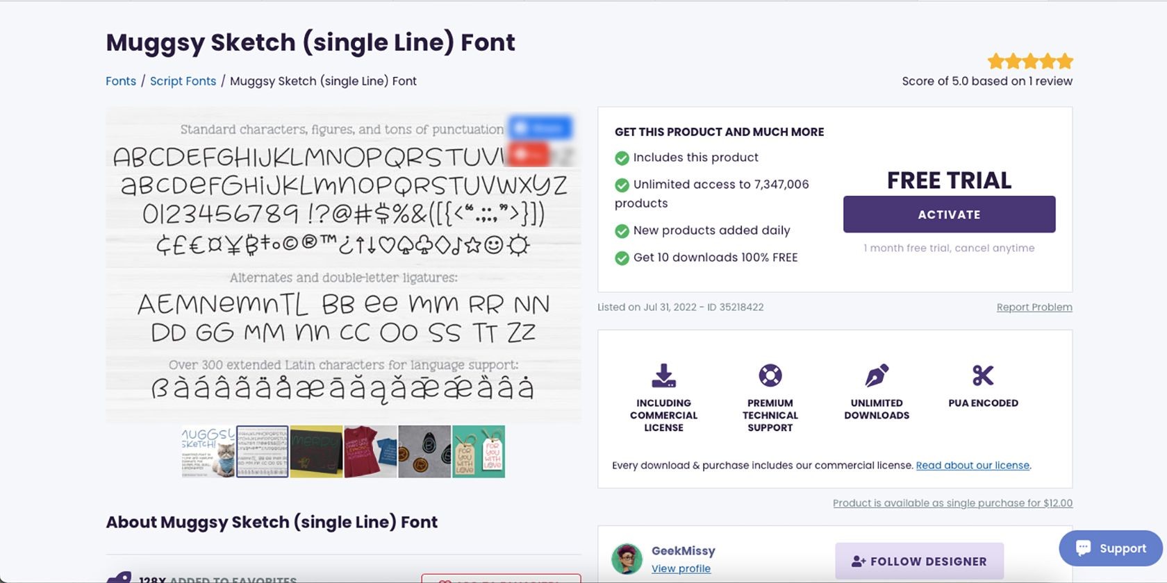 Muggsy Sketch typeface