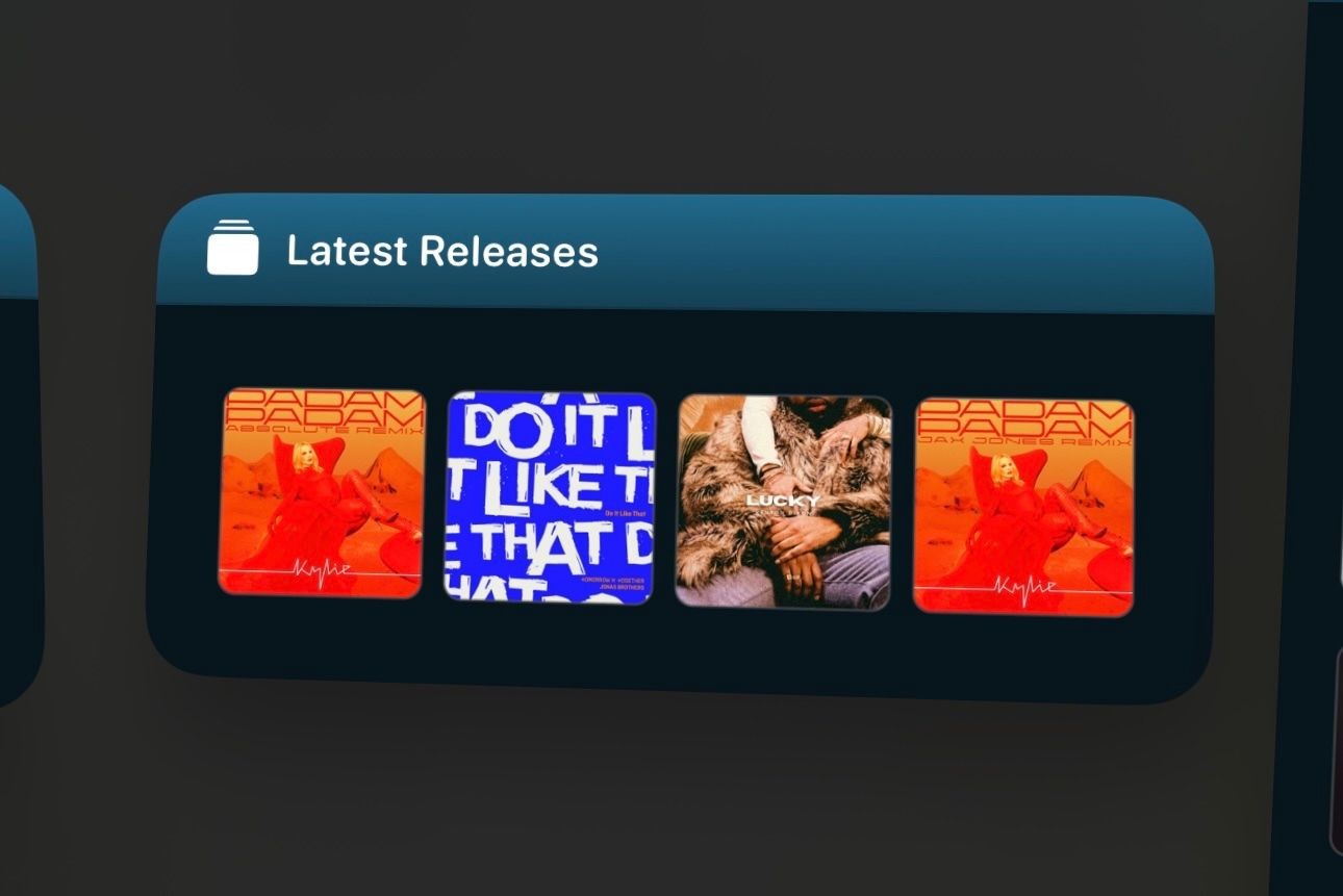 MusicHarbor iOS widget for Latest Releases
