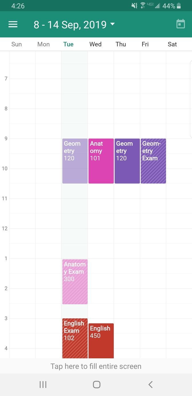 My Study Life Study App Calendar