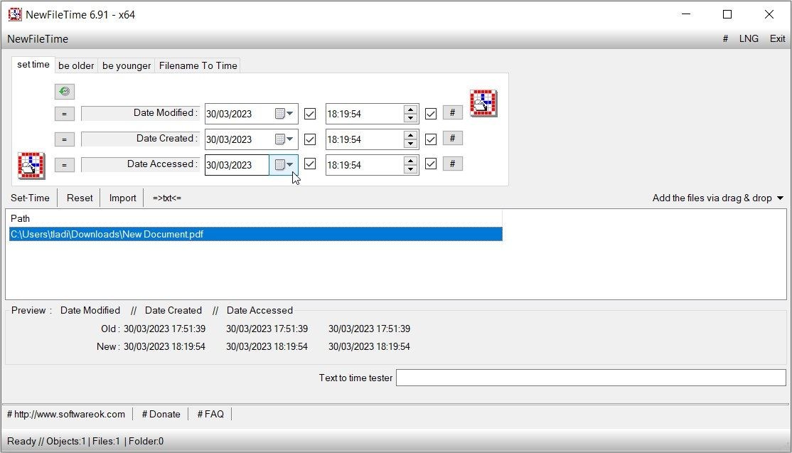 NewFileTime trên Windows