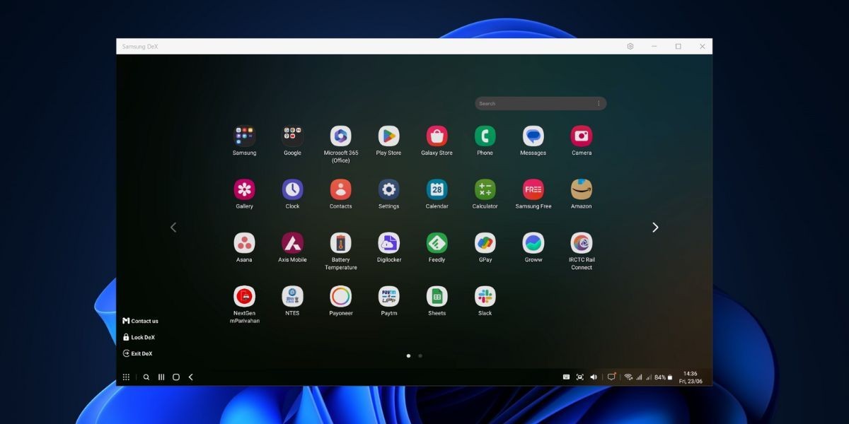 Ngăn ứng dụng Samsung DeX