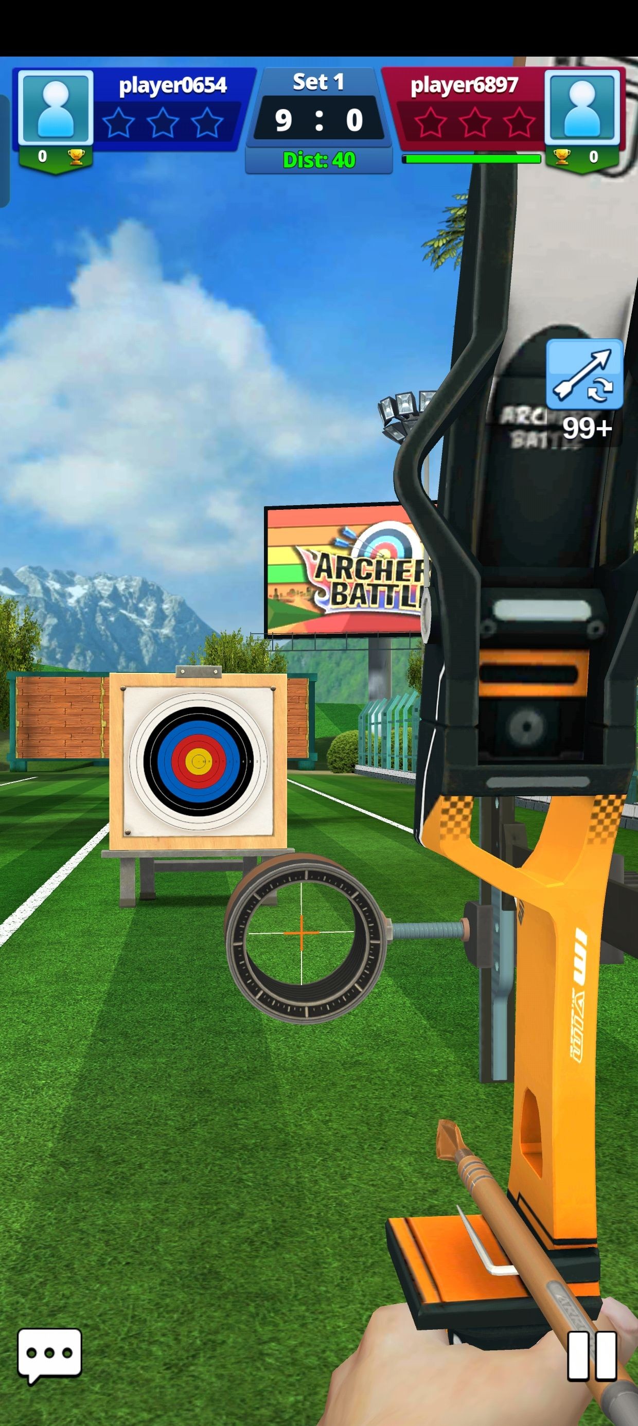 nhắm bắn mục tiêu trong archery battle