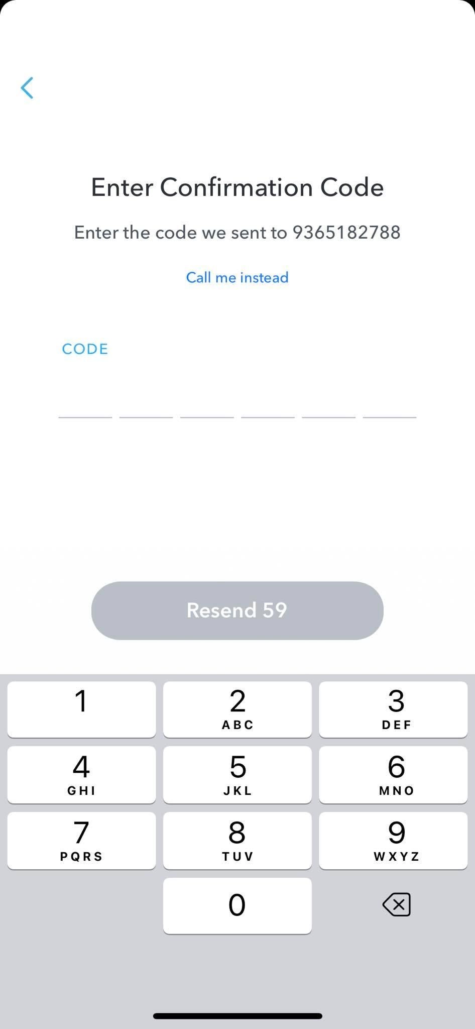 Nhập Mã Xác Nhận Snapchat Qua SMS