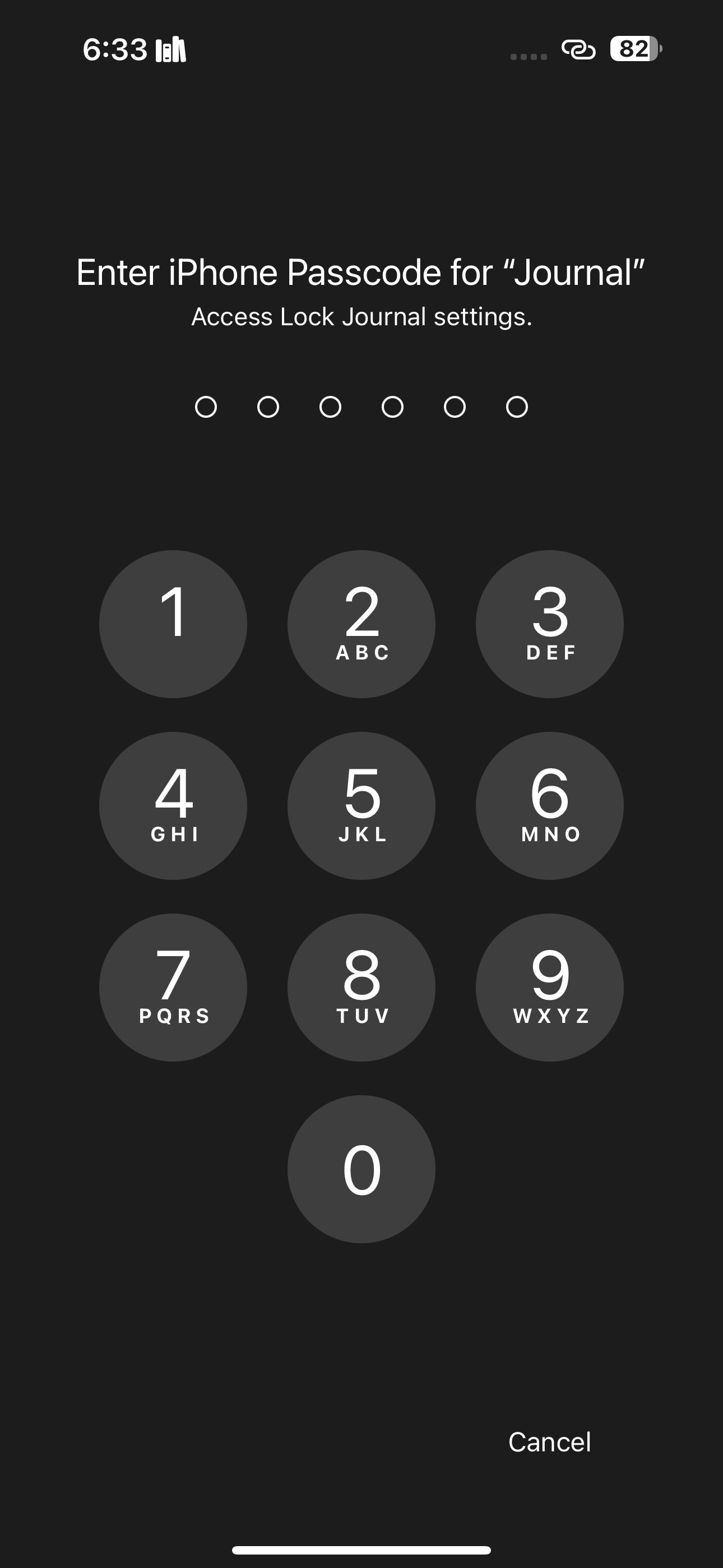 Nhập mật mã iPhone để truy cập cài đặt nhật ký
