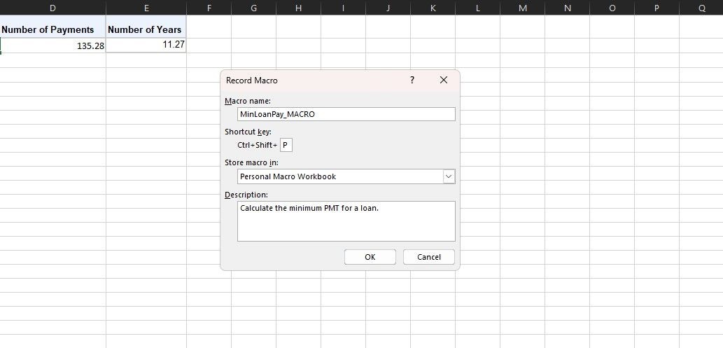 Nhập mô tả cho macro Excel