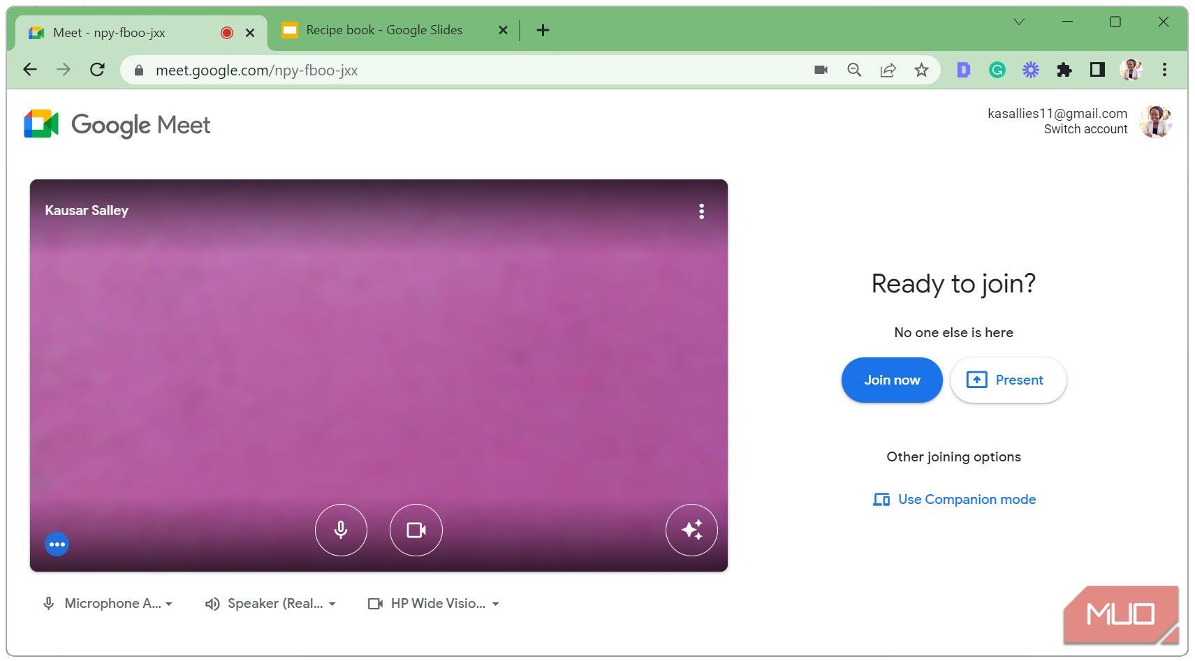 Nhấp vào Tham gia ngay với bài thuyết trình Google Slides mở trong tab riêng biệt