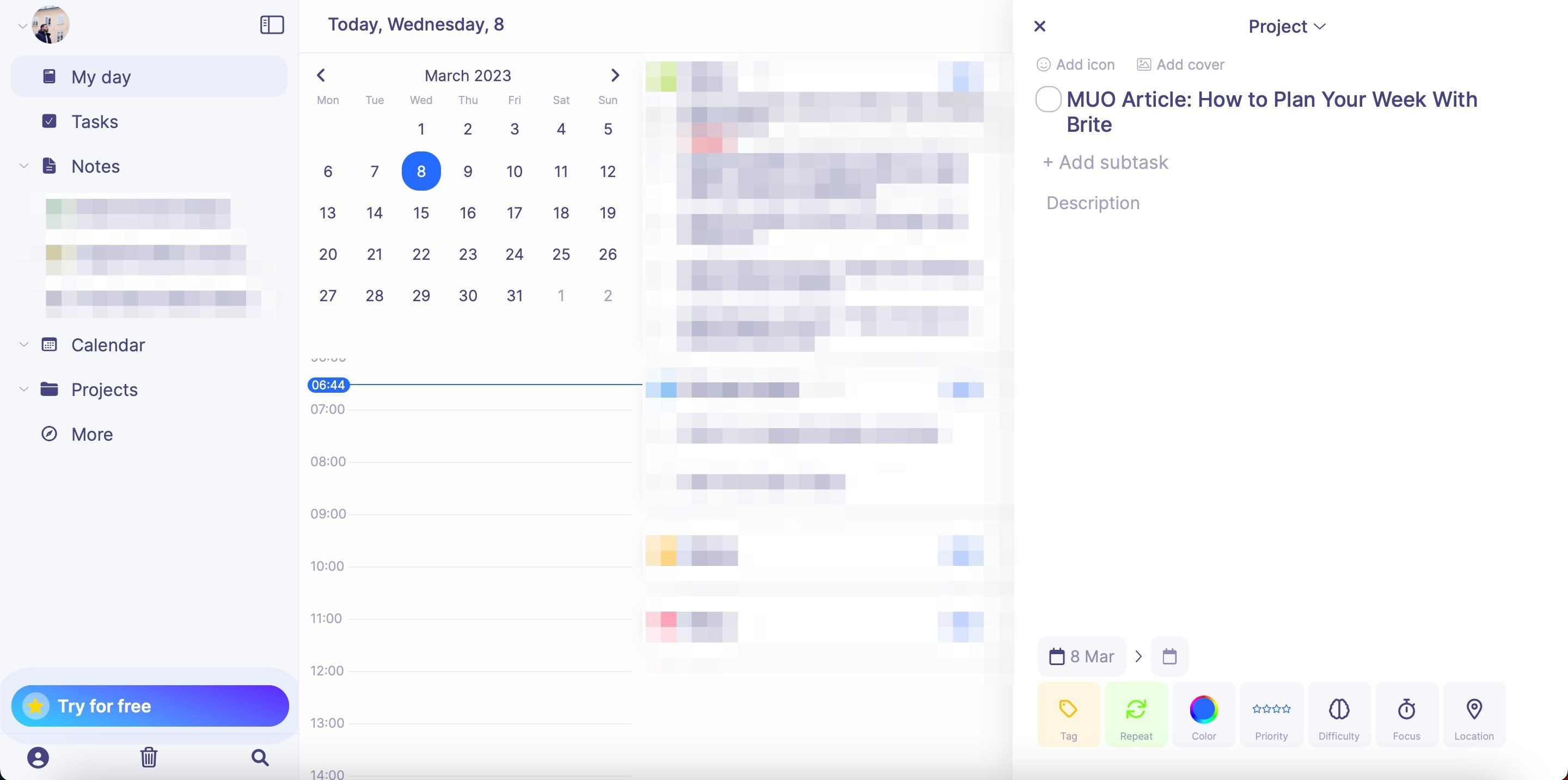 Nhiệm vụ lặp lại trong Brite