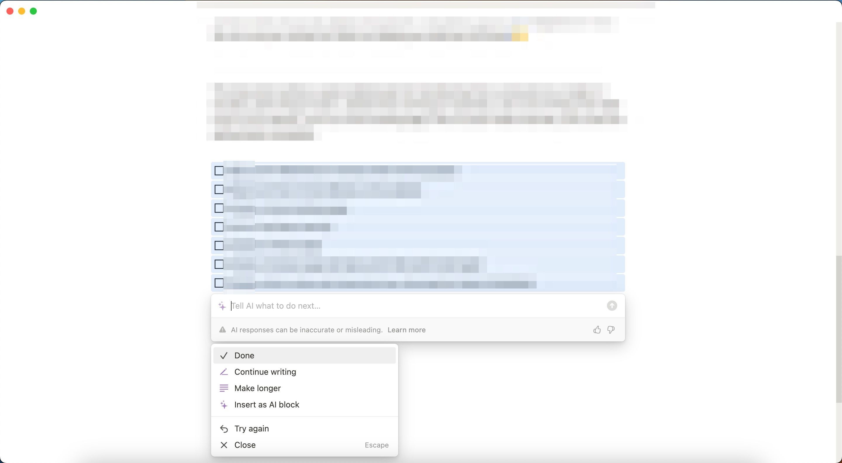 Notion Create To-Do List AI Screenshot