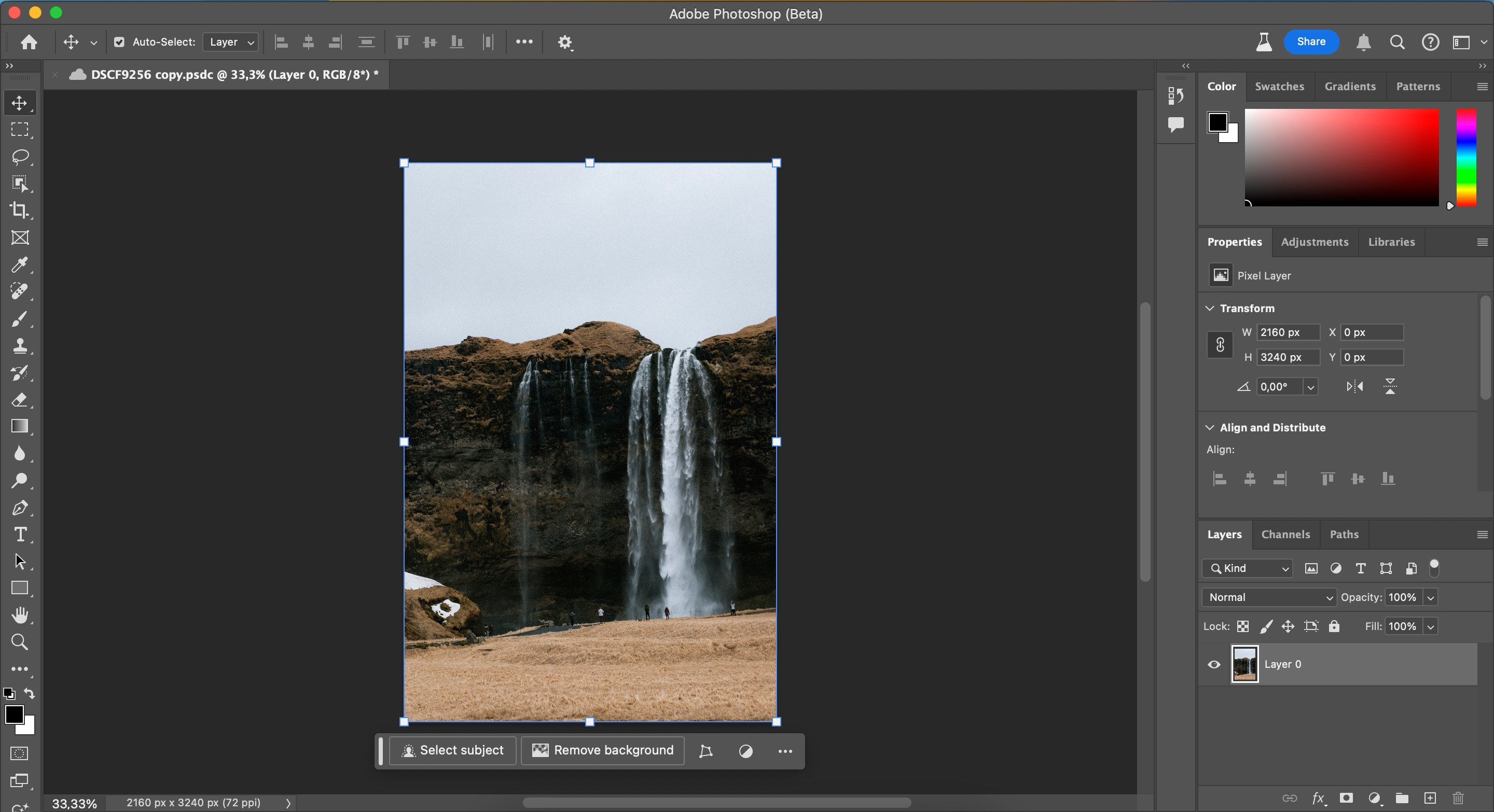 Nút Xóa Nền trong Adobe Photoshop