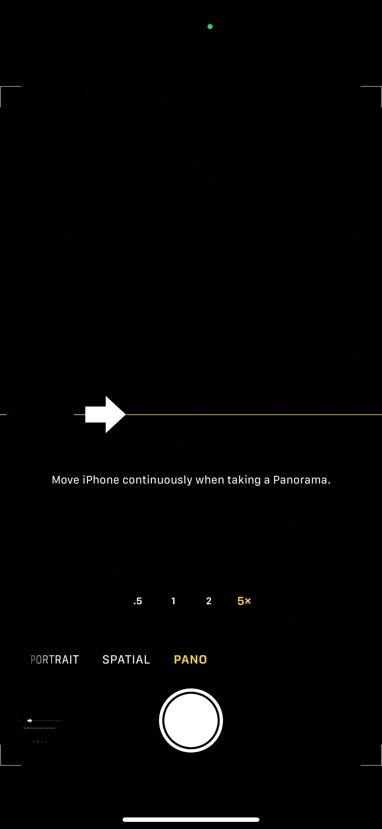 Panorama mode on iPhone 15 Pro Max with the 5x camera