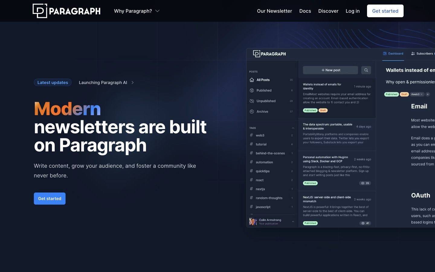 Paragraph website