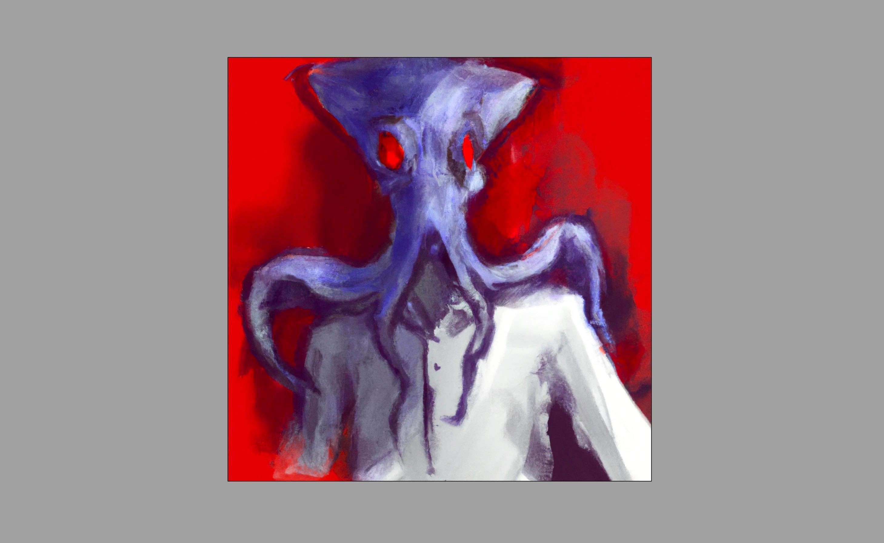 Phác thảo AI của một con quái vật Lovecraftian với đầu mực và thân người được tạo bởi DALL-E