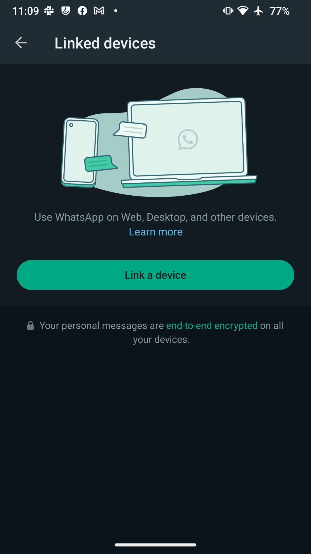 Phần Thiết Bị Liên Kết trên WhatsApp