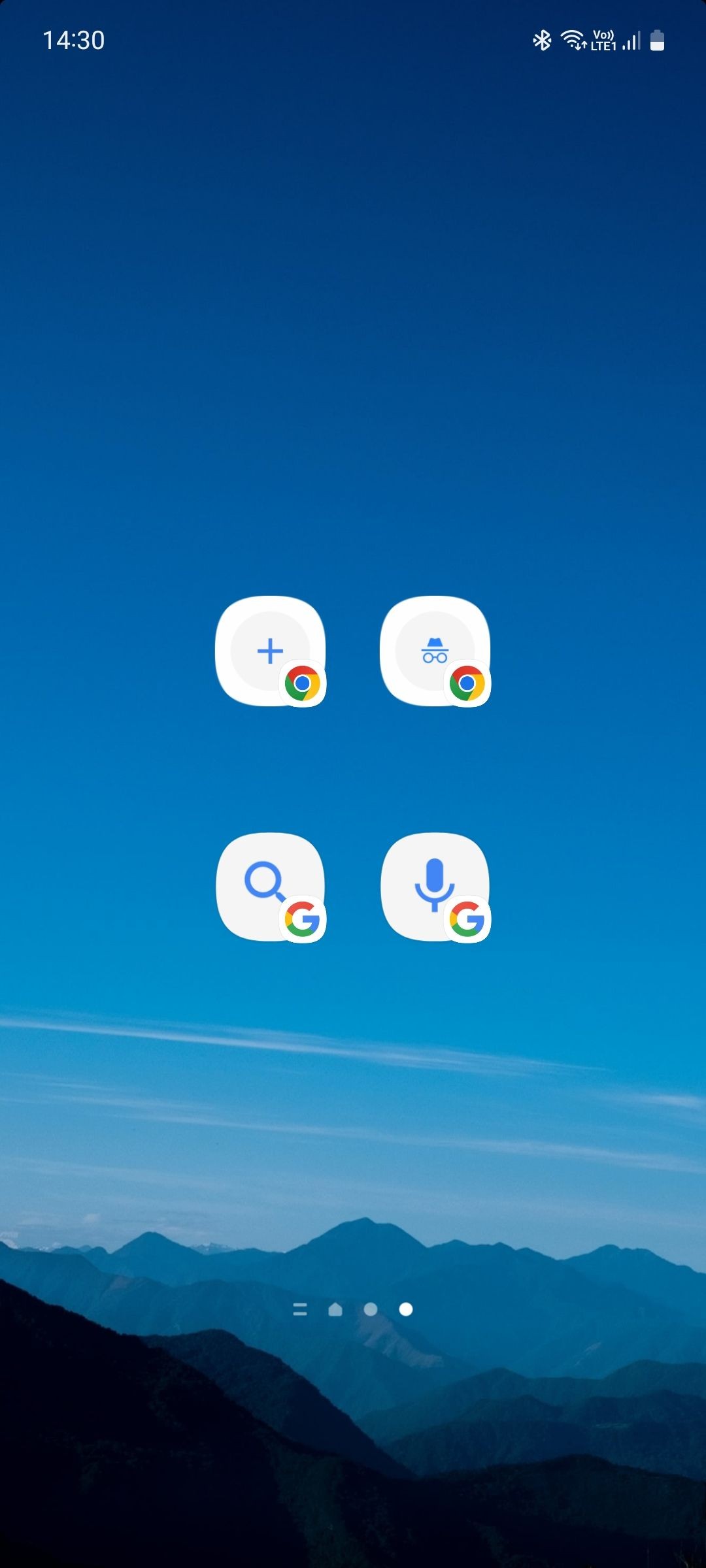 Phím tắt Google và Chrome trên màn hình chủ Android
