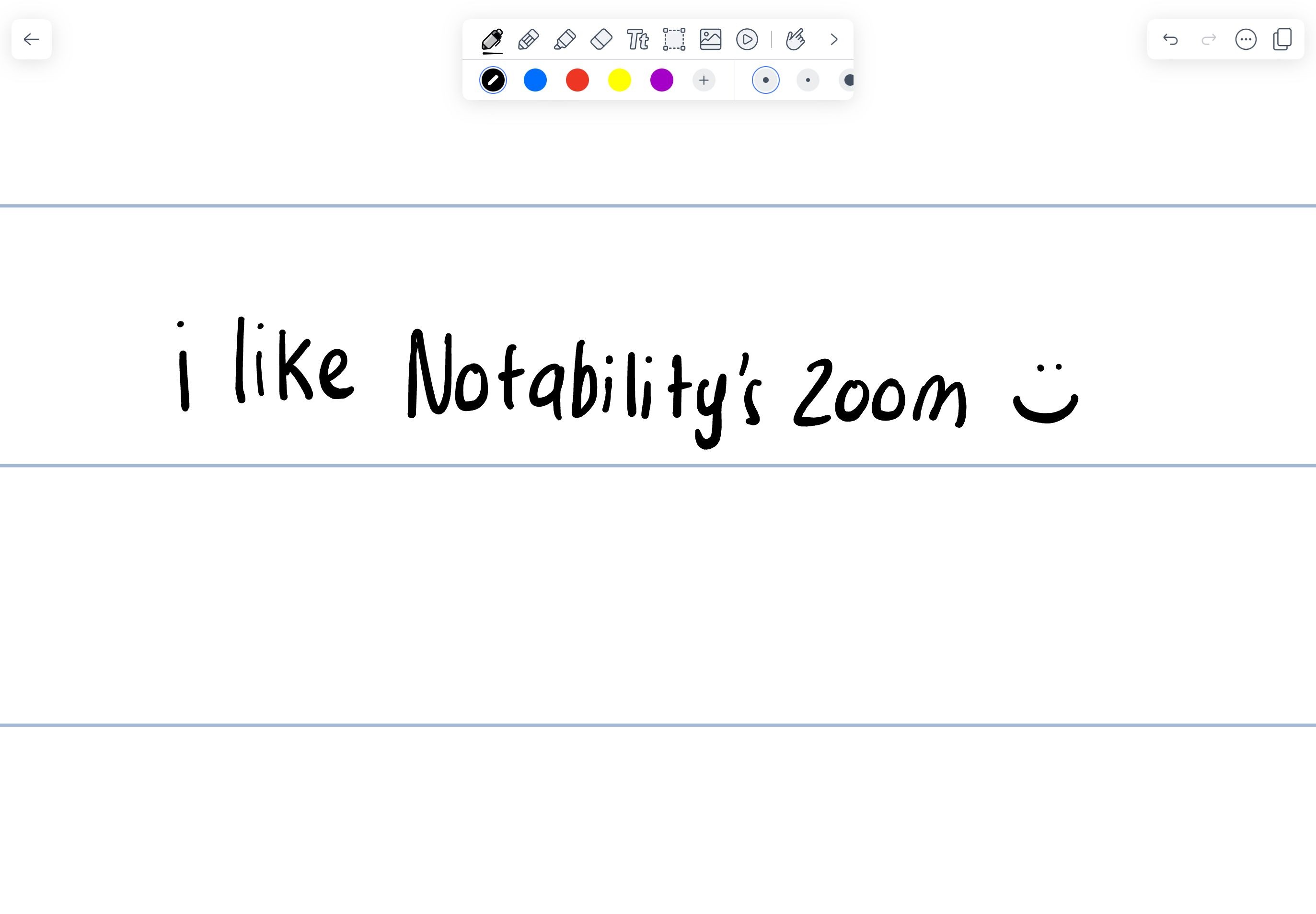 Phóng to và viết sử dụng Notability