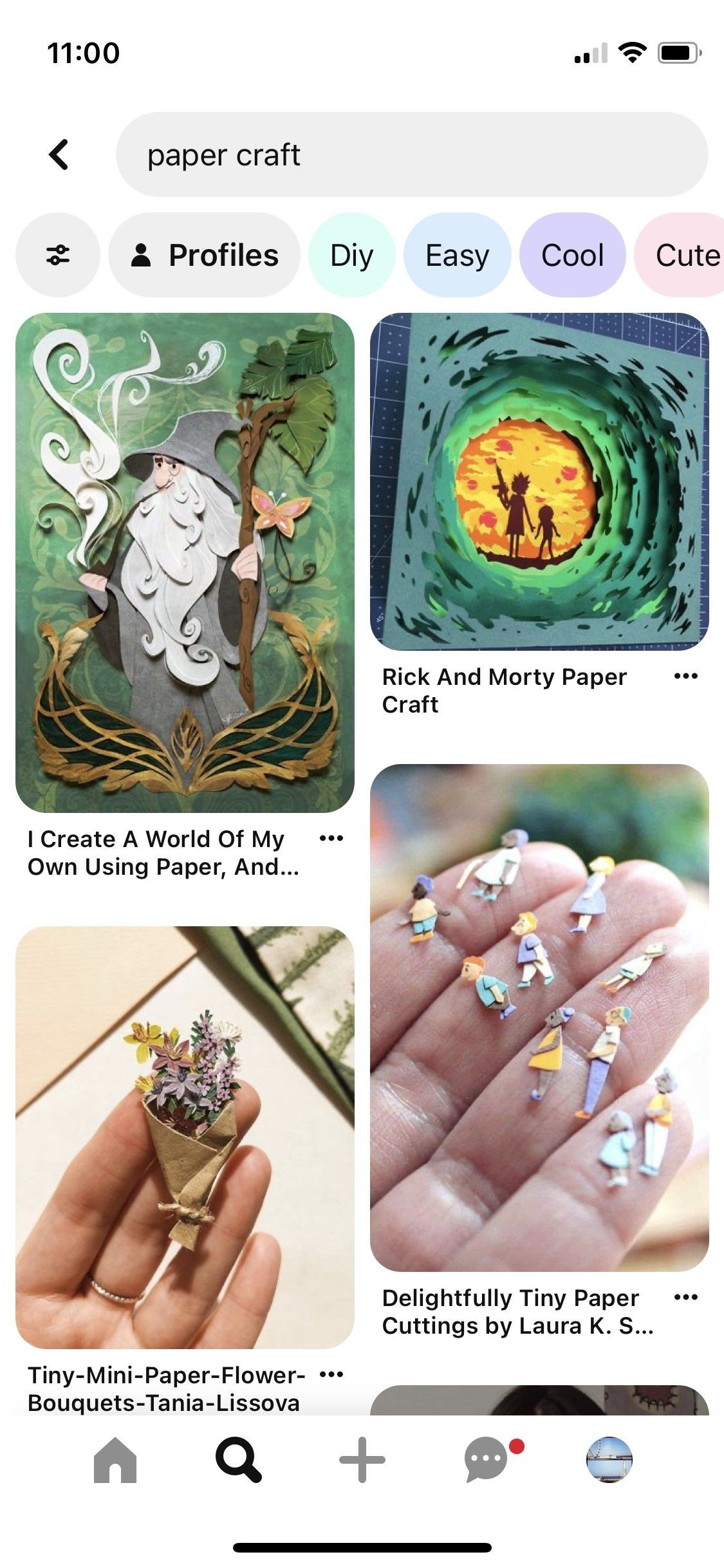 Pinterest - ảnh chụp màn hình làm đồ thủ công từ giấy