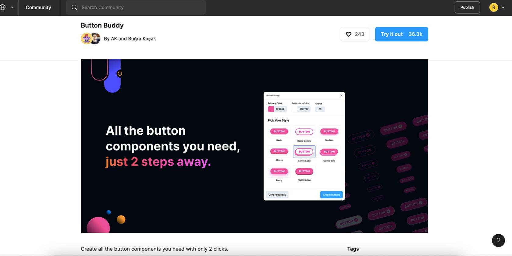 Plugin Button Buddy trong Figma