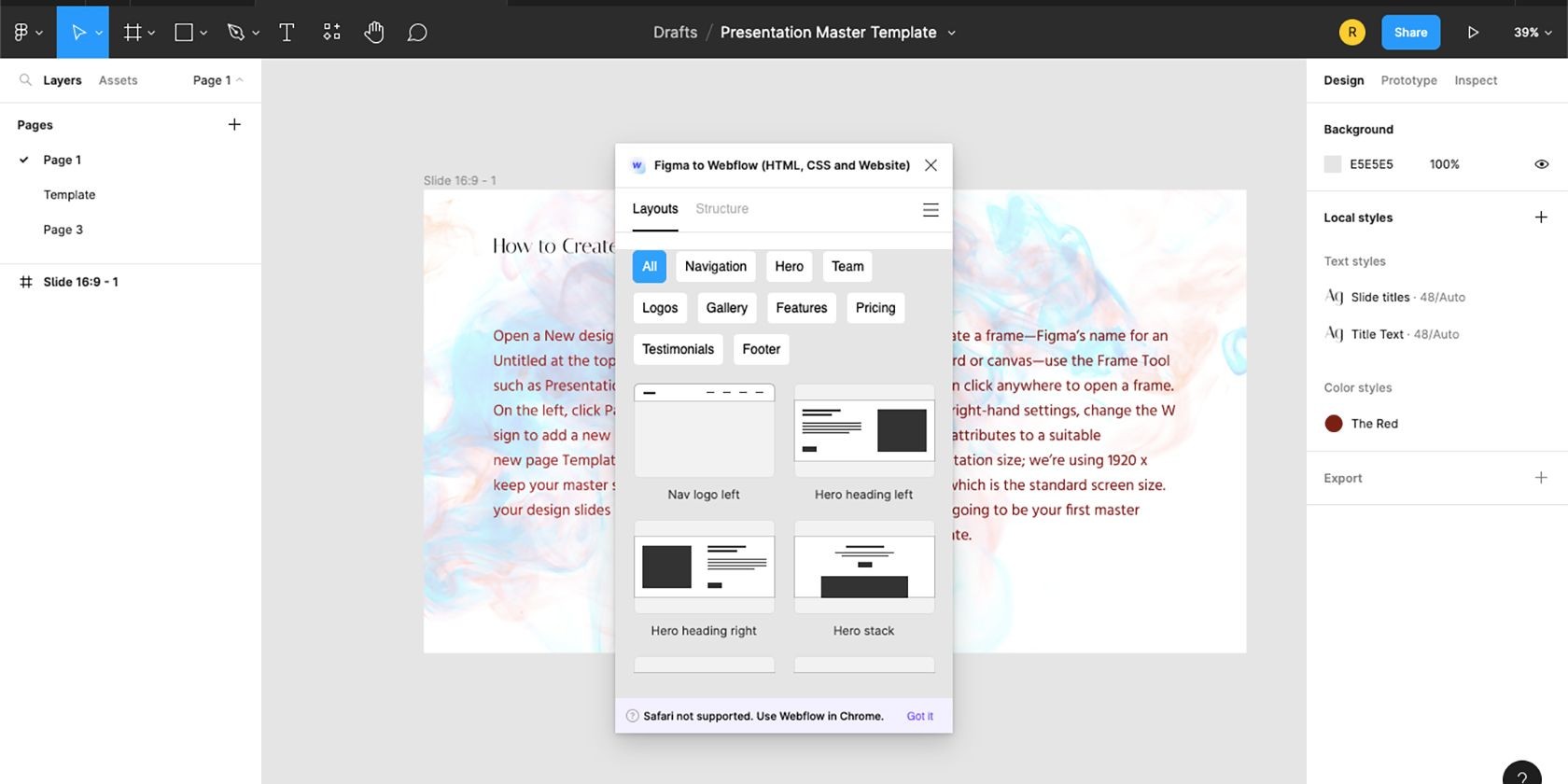 Plugin Figma to Webflow