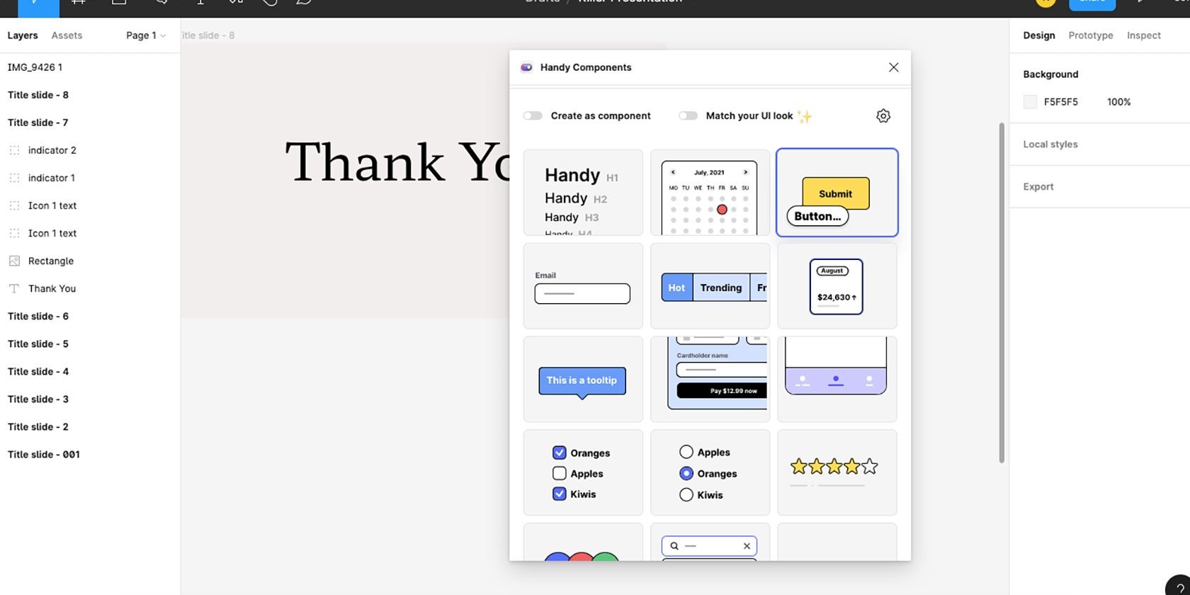 Plugin Handy Components trong Figma