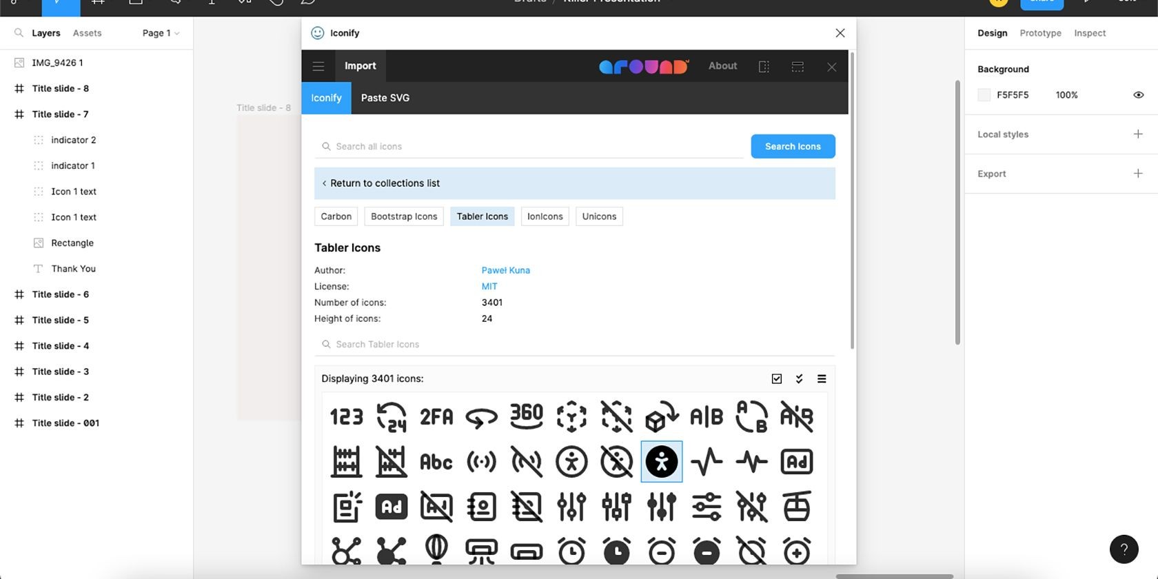 Plugin Iconify trong Figma