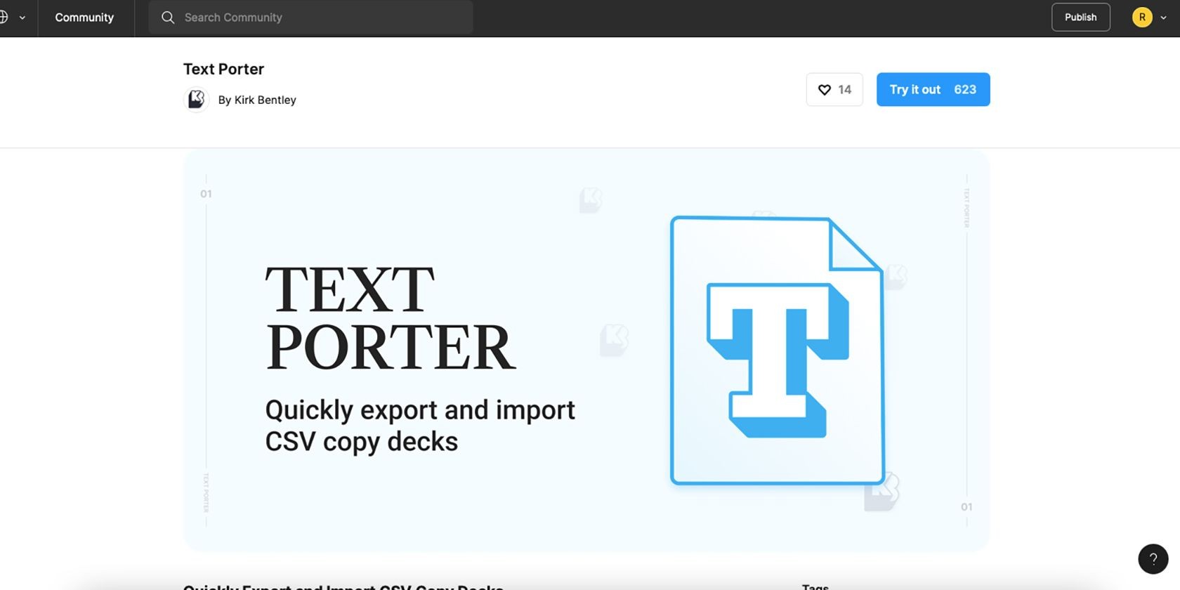 Plugin Text Porter trong Figma