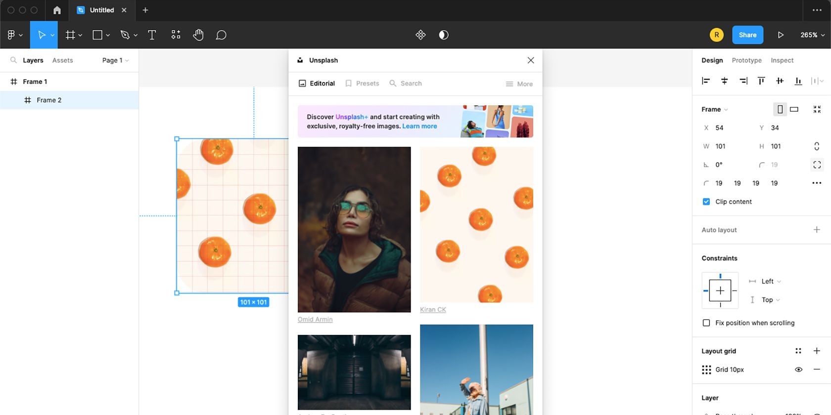 Plugin Unsplash trong Figma