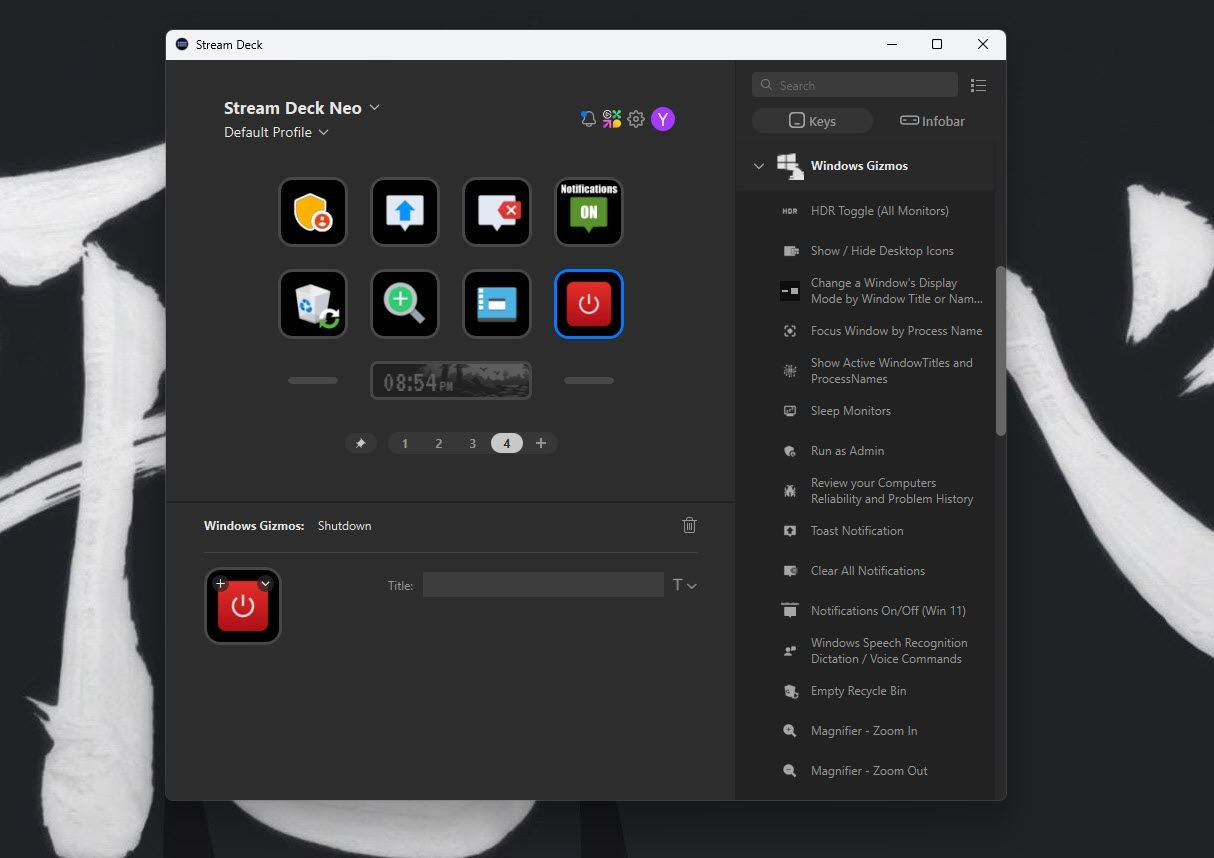 Plugin Windows Gizmos trên Stream Deck Neo
