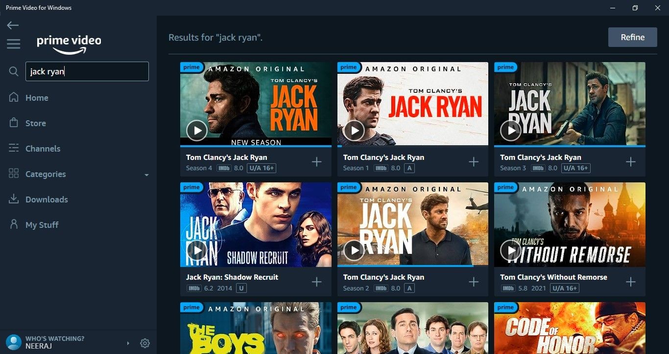 Prime Video App for Windows