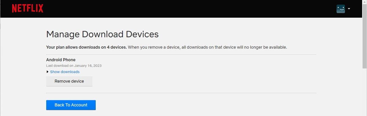 Quản lý thiết bị tải xuống trên Netflix
