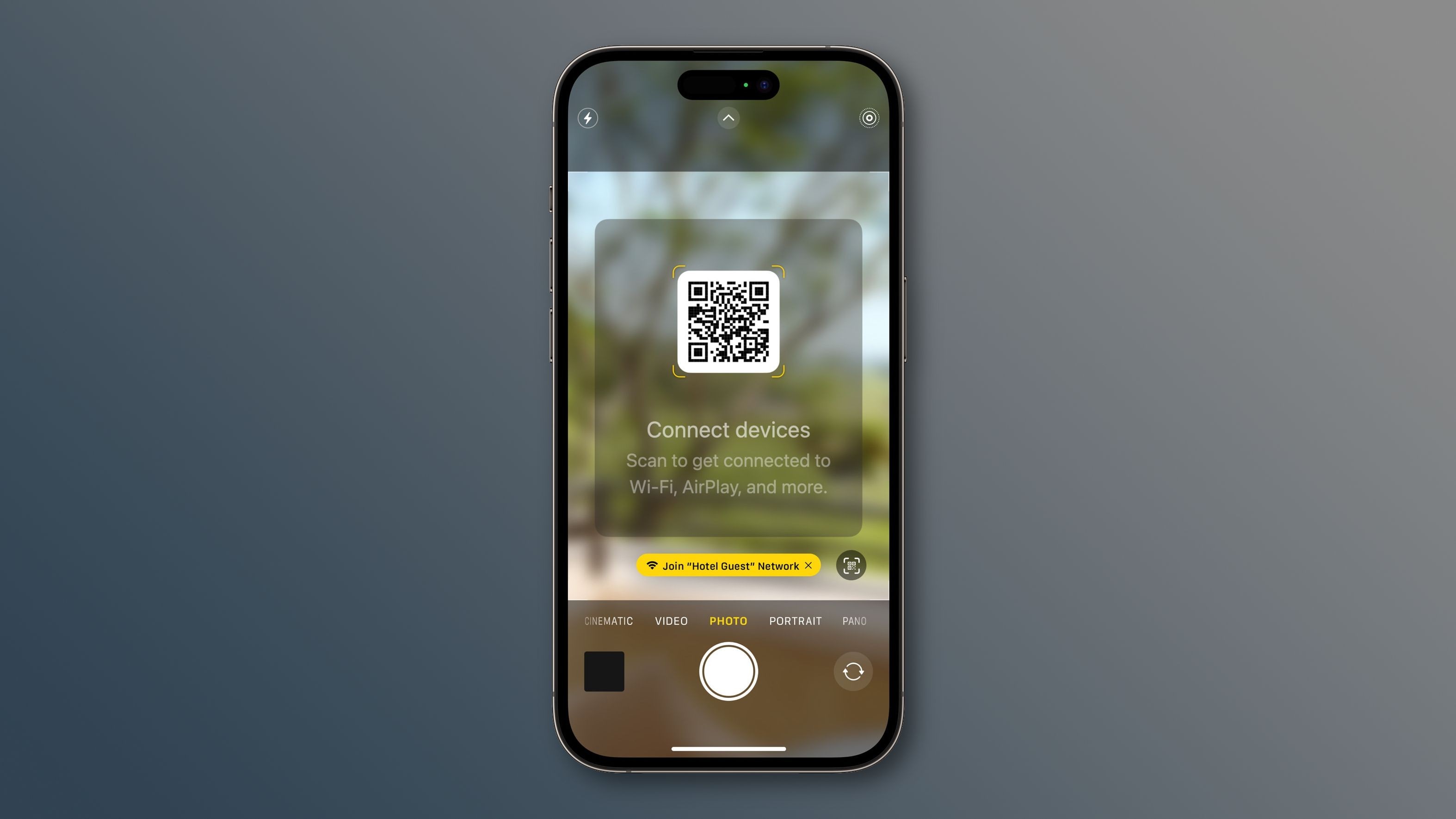 Quét mã QR AirPlay bằng iPhone