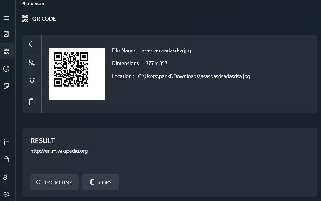 Quét mã QR bằng ứng dụng Photo Scan trên Windows