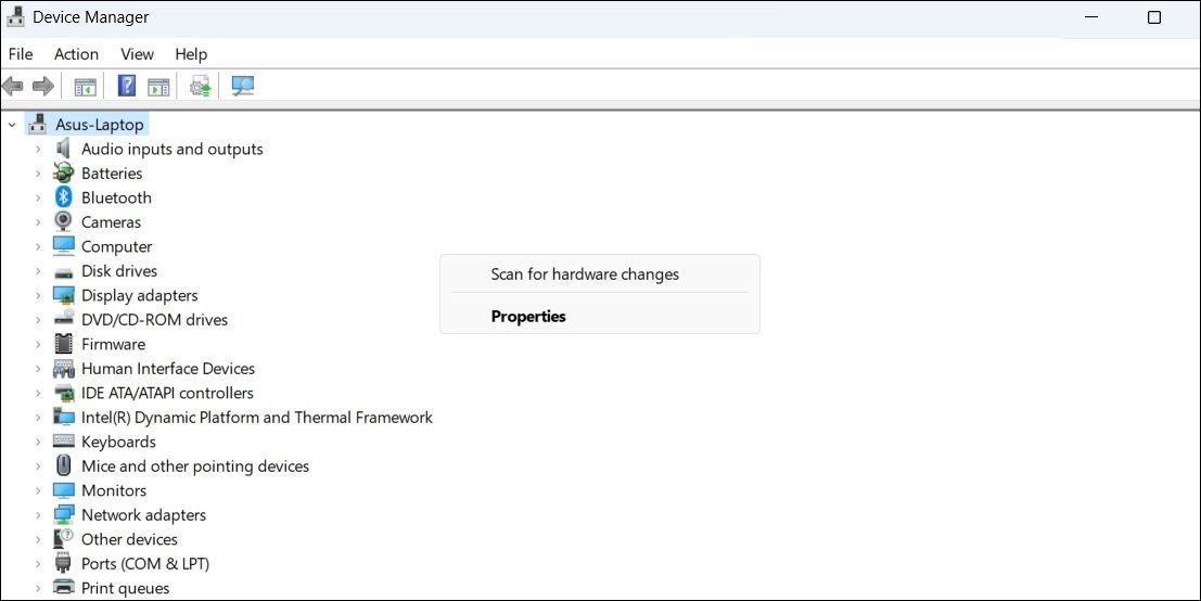 Quét Thay Đổi Phần Cứng Trên Windows