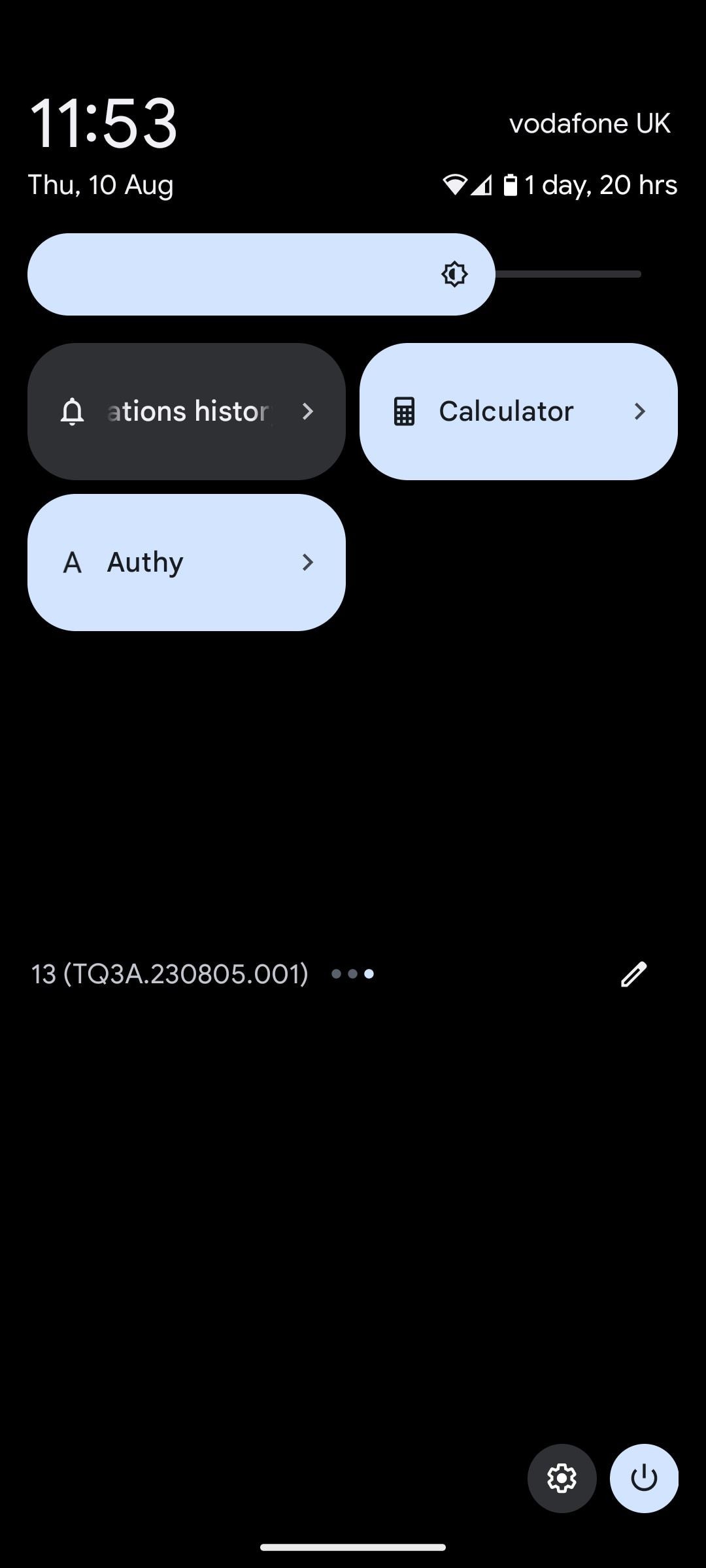 Quick Settings in Use