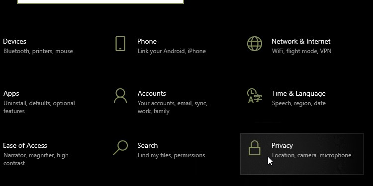 Quyền riêng tư Windows 10