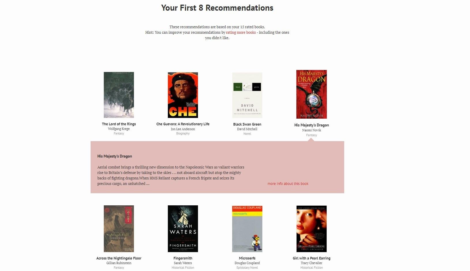 Readgeek recommendations