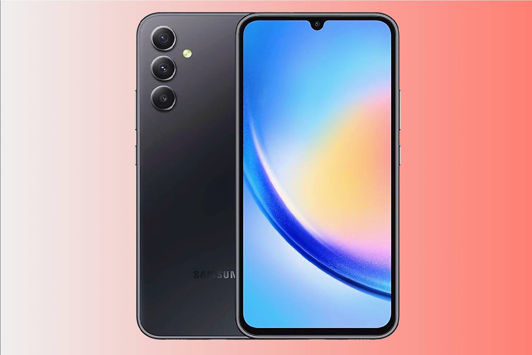 Samsung Galaxy A34 với màn hình sáng và camera