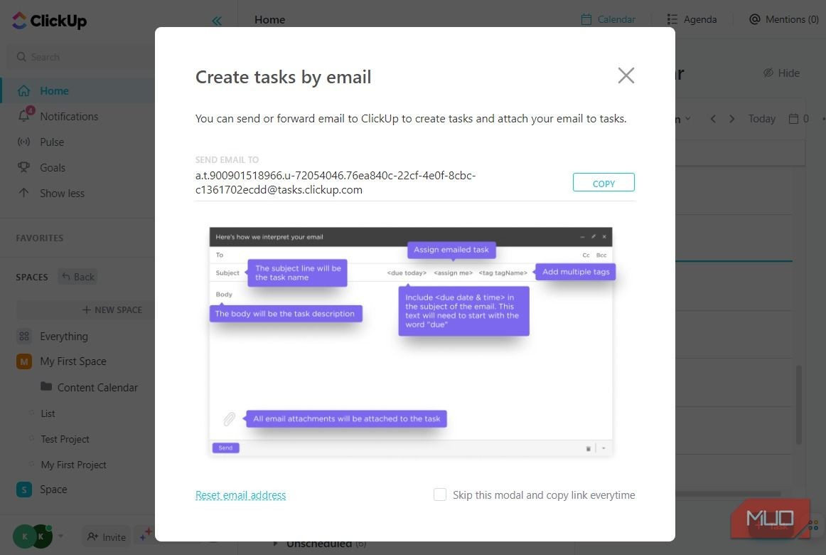 Sao chép địa chỉ email danh sách