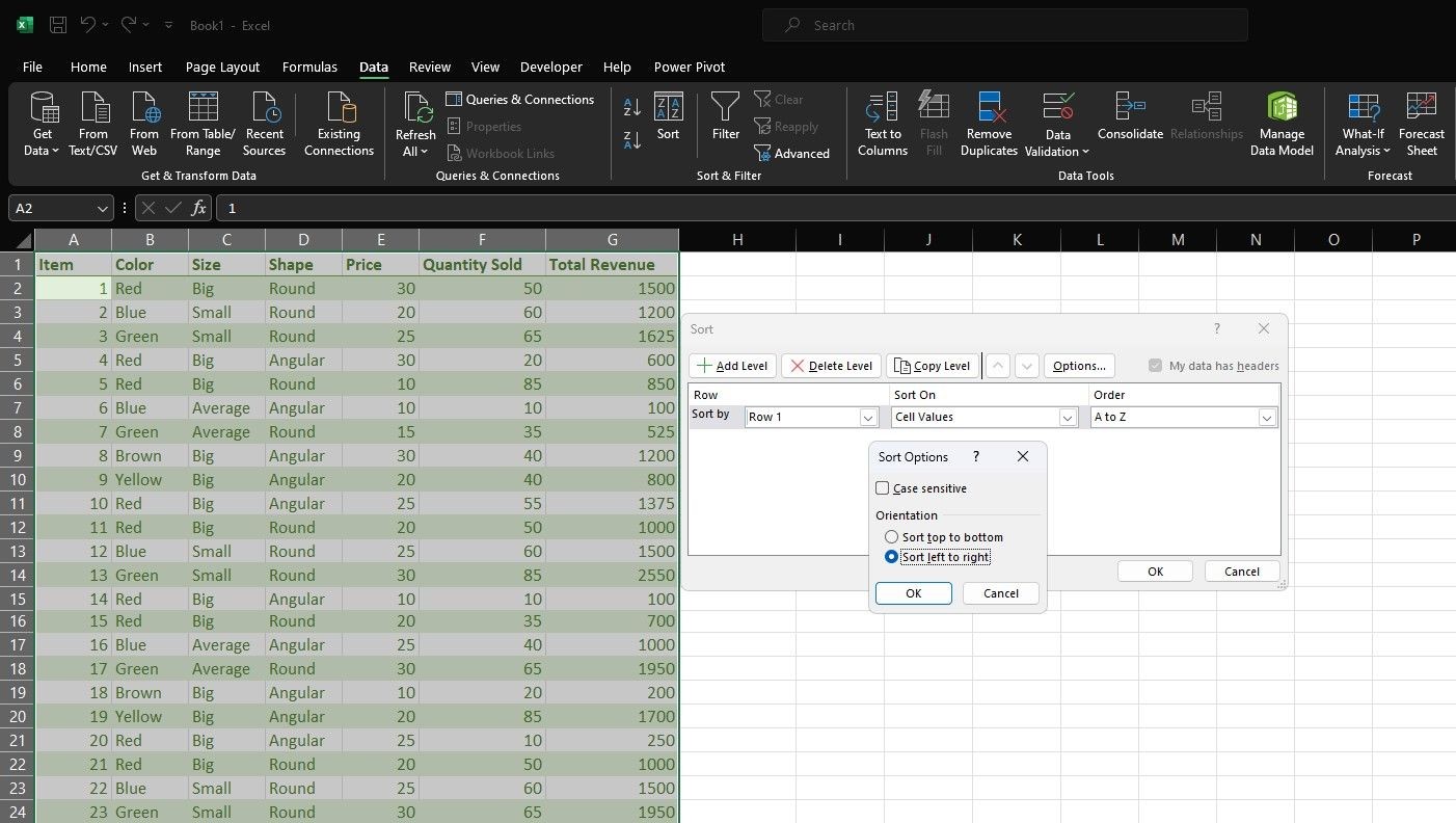 Sắp xếp cột trong Excel