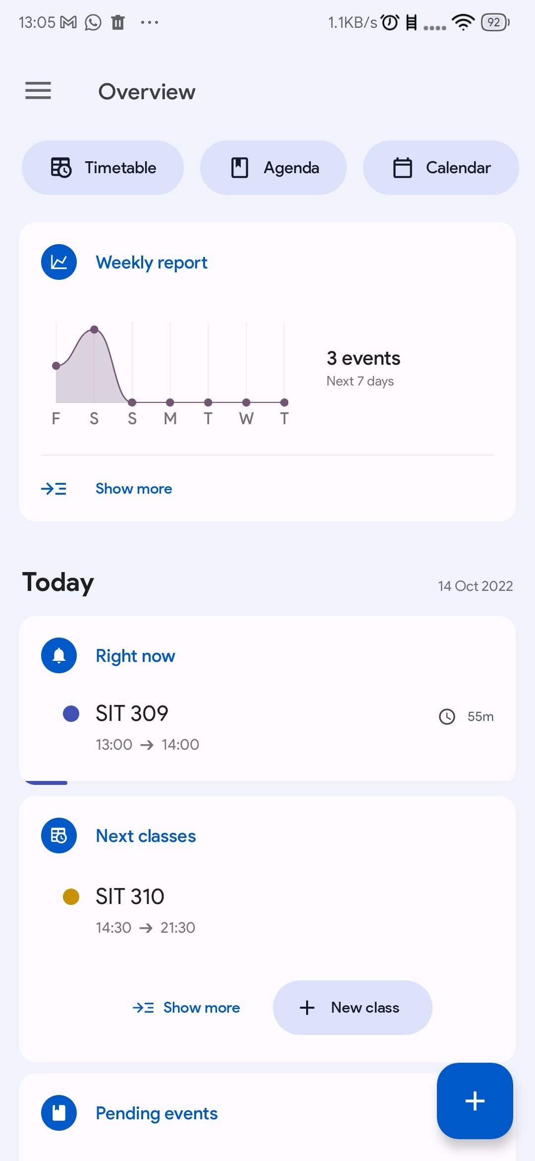 School planner home page